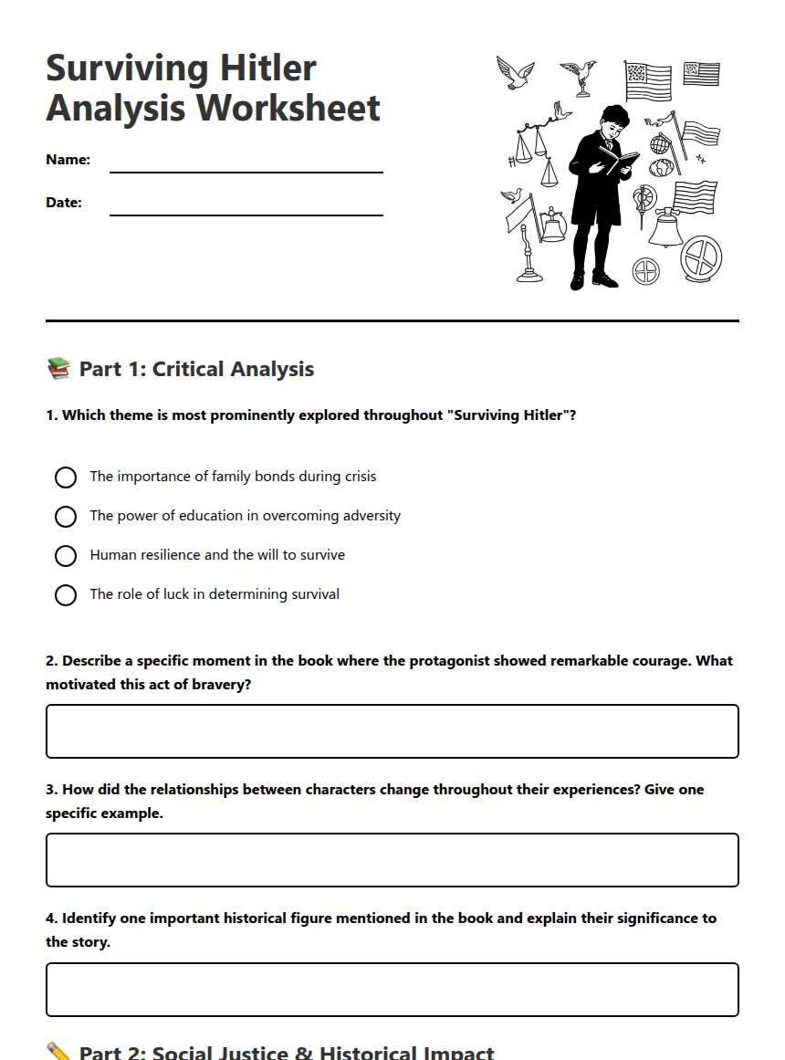 Surviving Hitler Analysis Worksheet worksheet preview