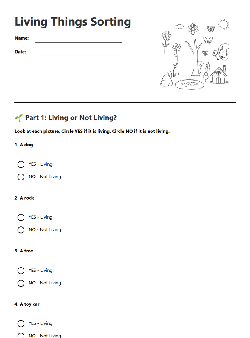 Living Things Sorting