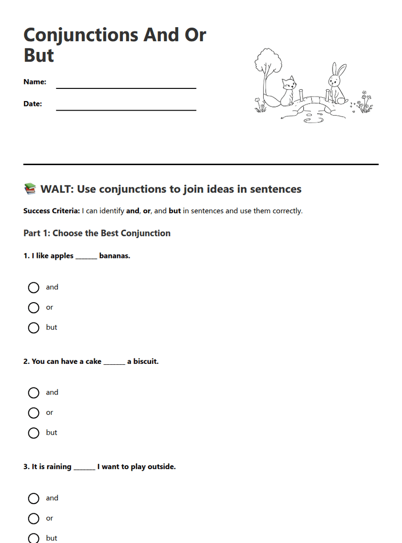 Conjunctions And Or But