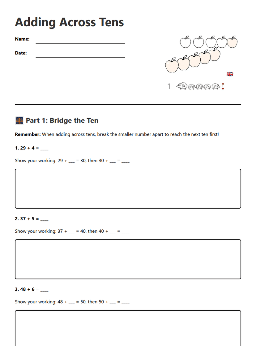 Adding Across Tens