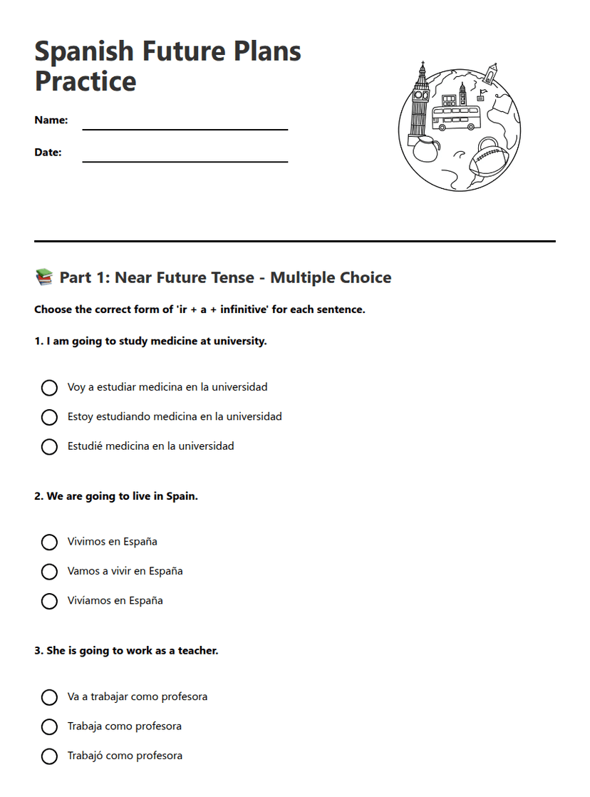 Spanish Future Plans Practice