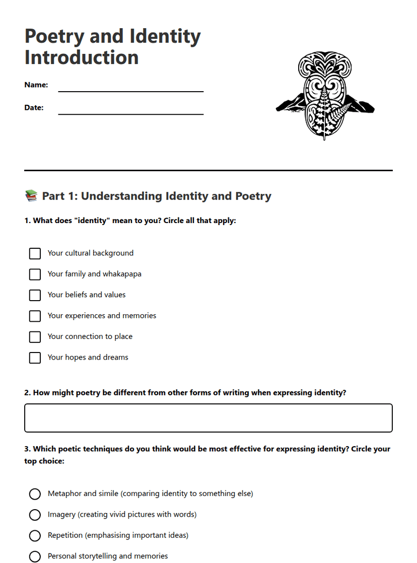 Poetry and Identity Introduction