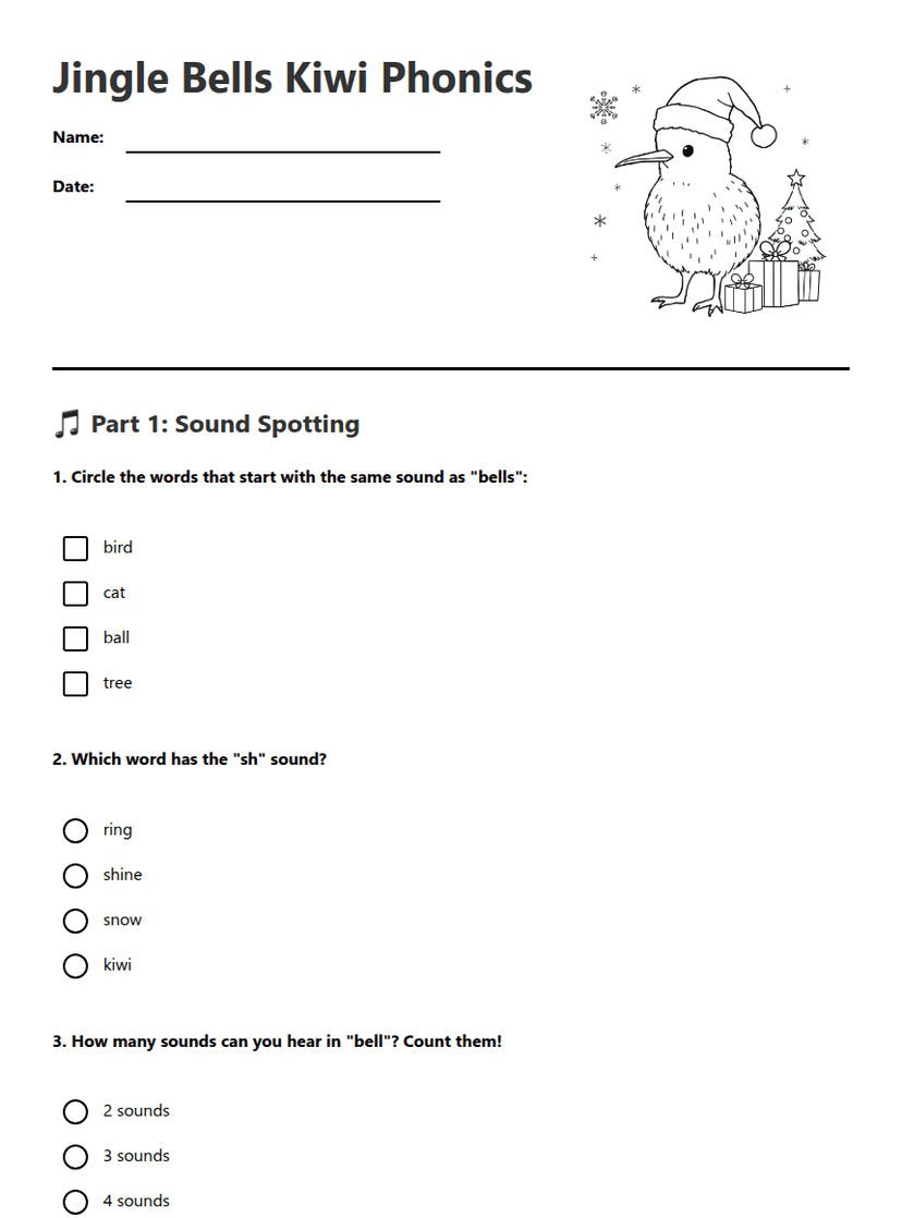 Jingle Bells Kiwi Phonics