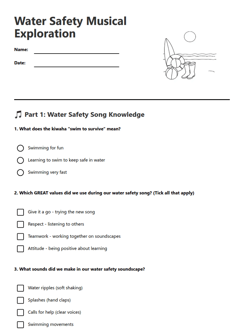 Water Safety Musical Exploration