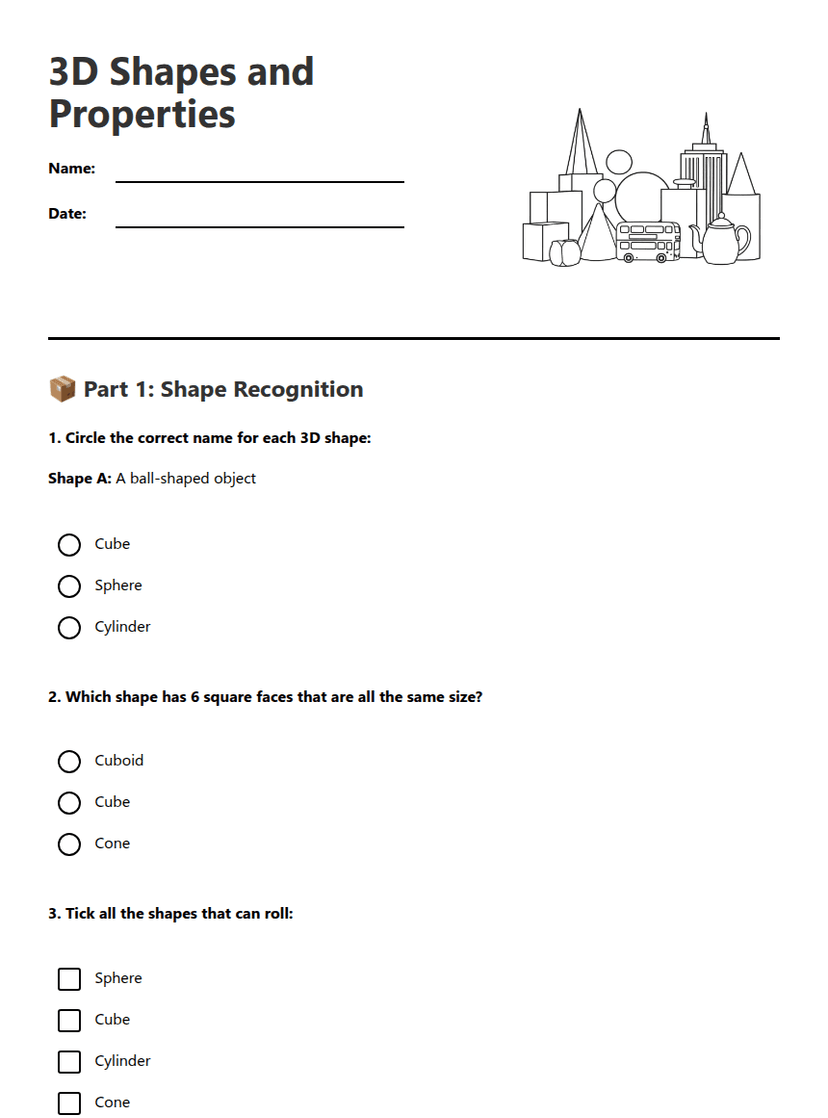 3D Shapes and Properties