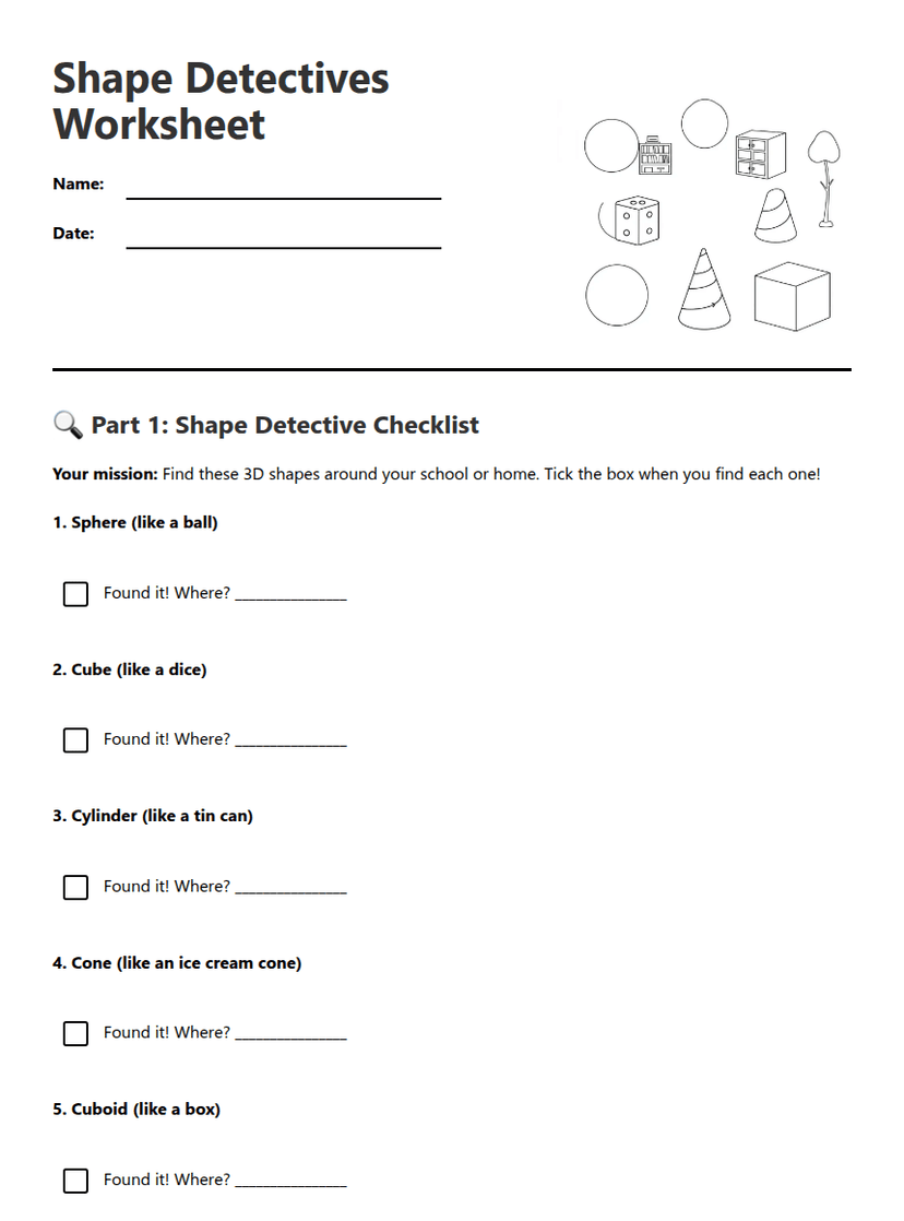 Shape Detectives Worksheet