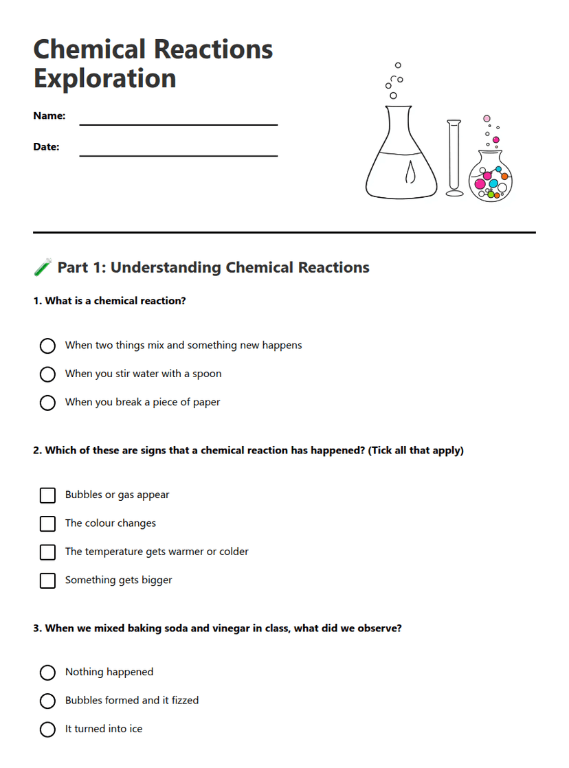 Chemical Reactions Exploration