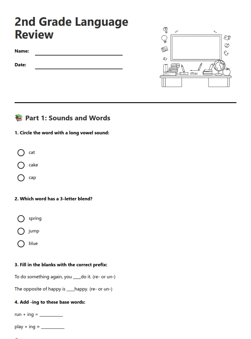 2nd Grade Language Review
