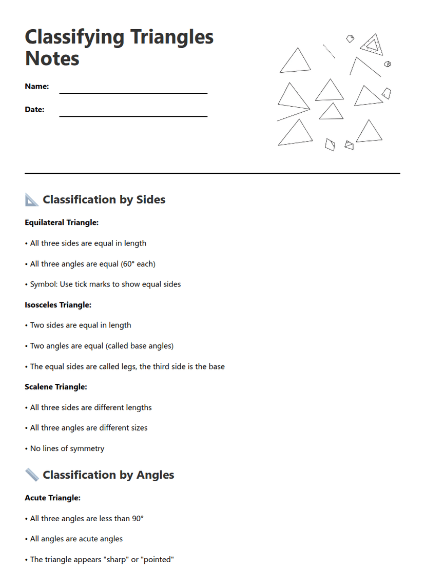 Classifying Triangles Notes