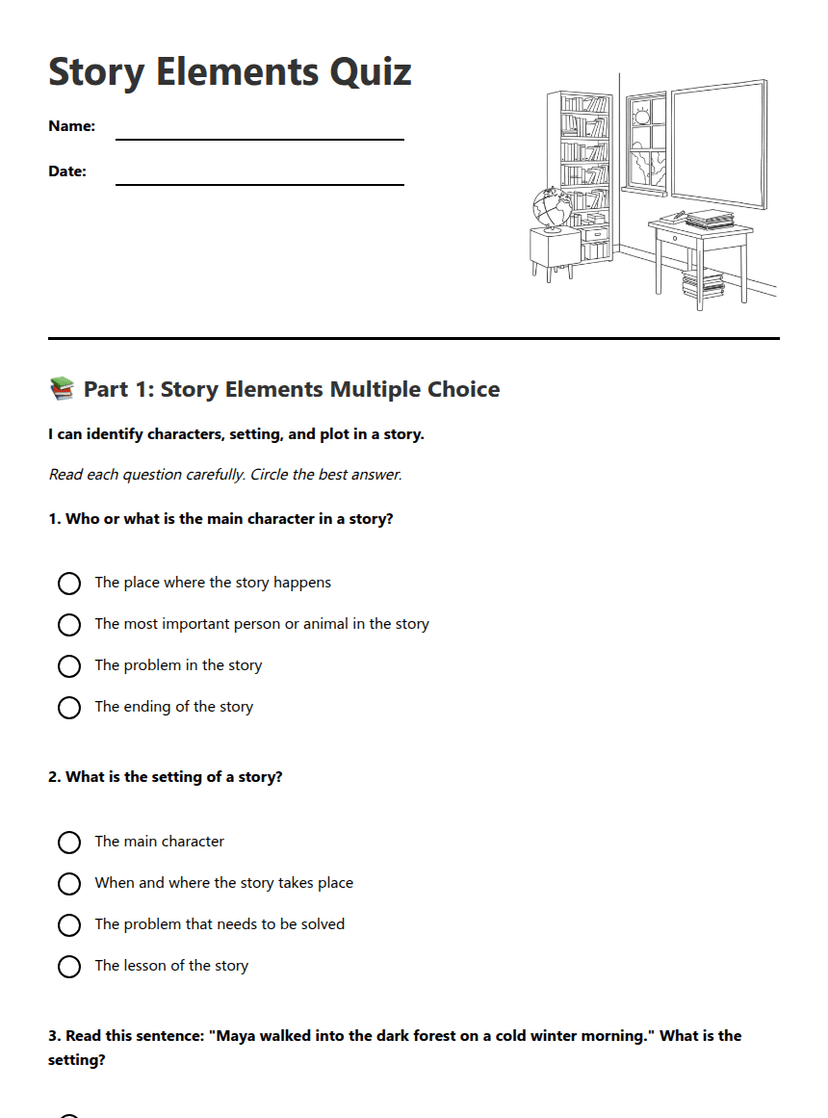 Story Elements Quiz