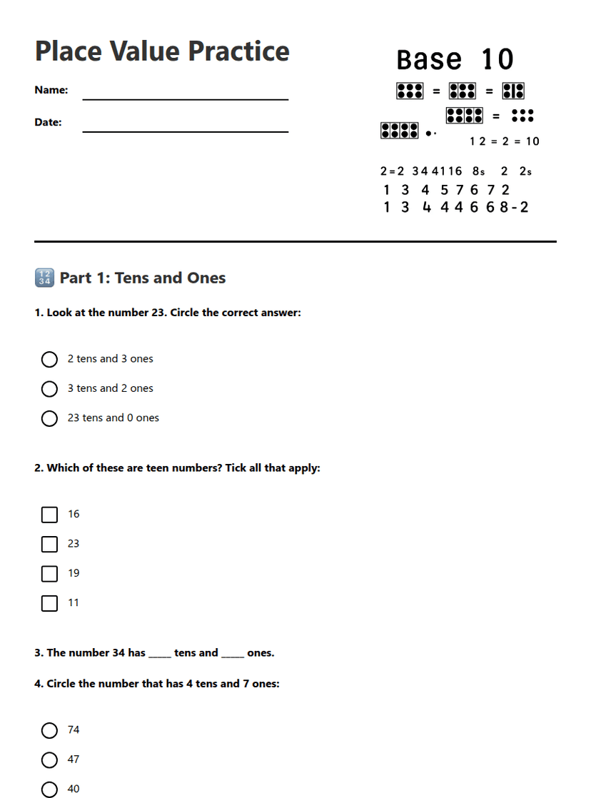 Place Value Practice