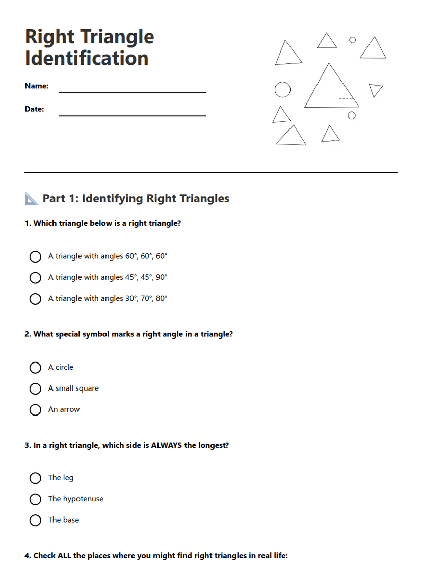 Right Triangle Identification