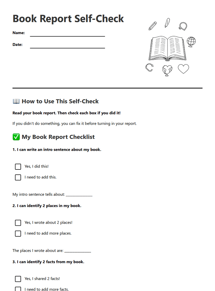 Book Report Self-Check