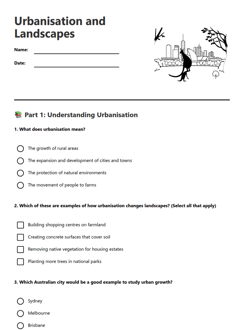 Urbanisation and Landscapes