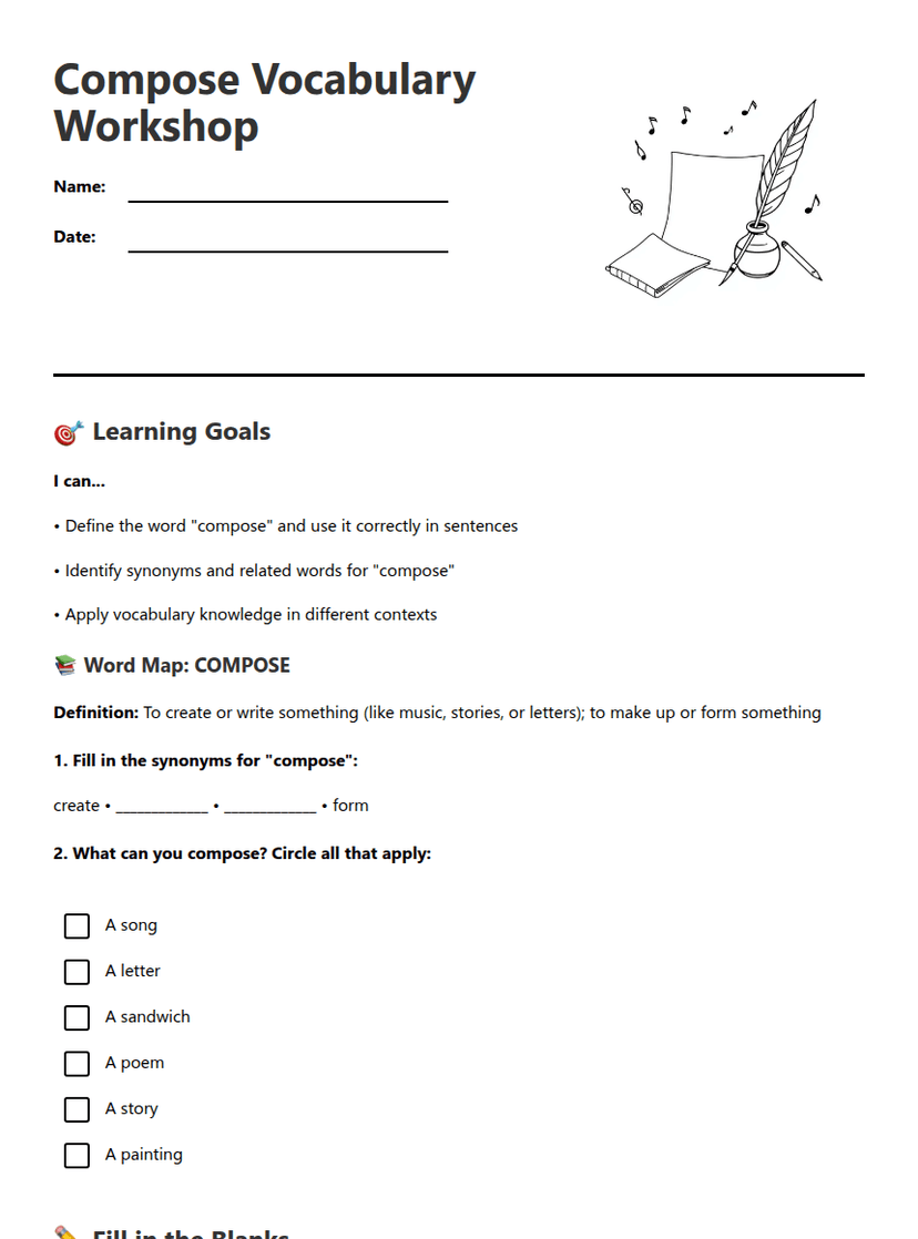 Compose Vocabulary Workshop
