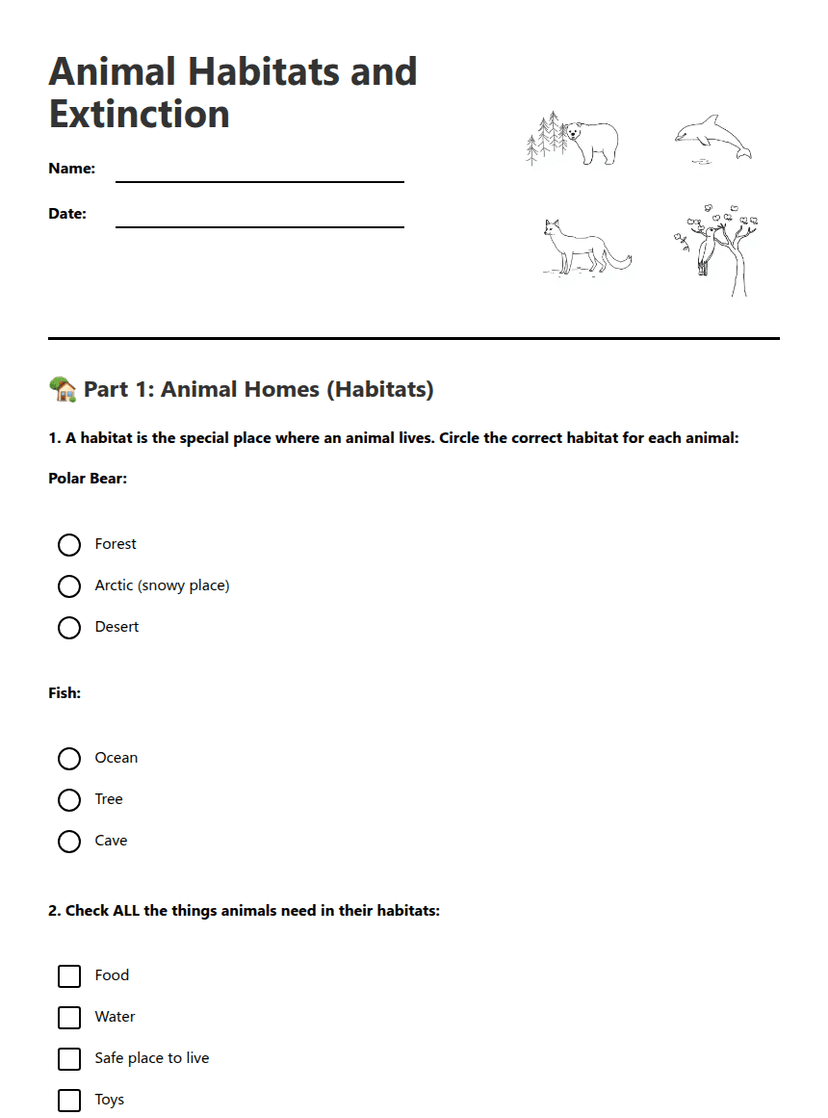 Animal Habitats and Extinction