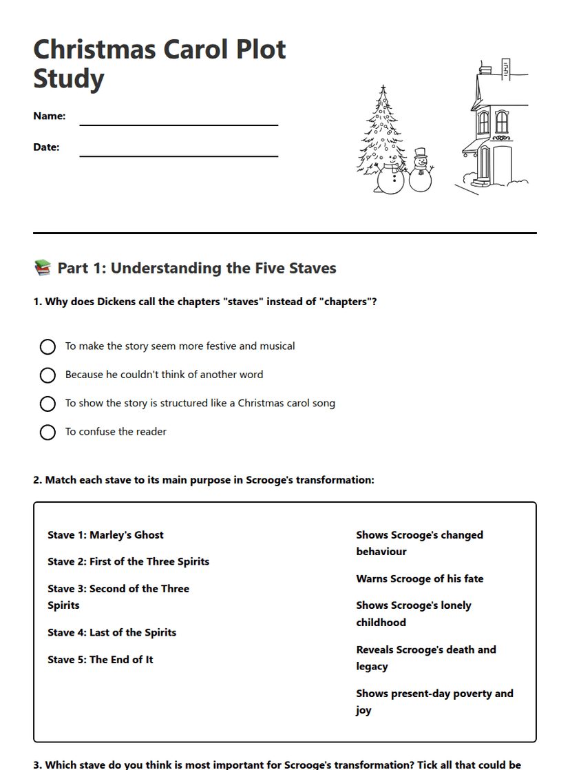 Christmas Carol Plot Study