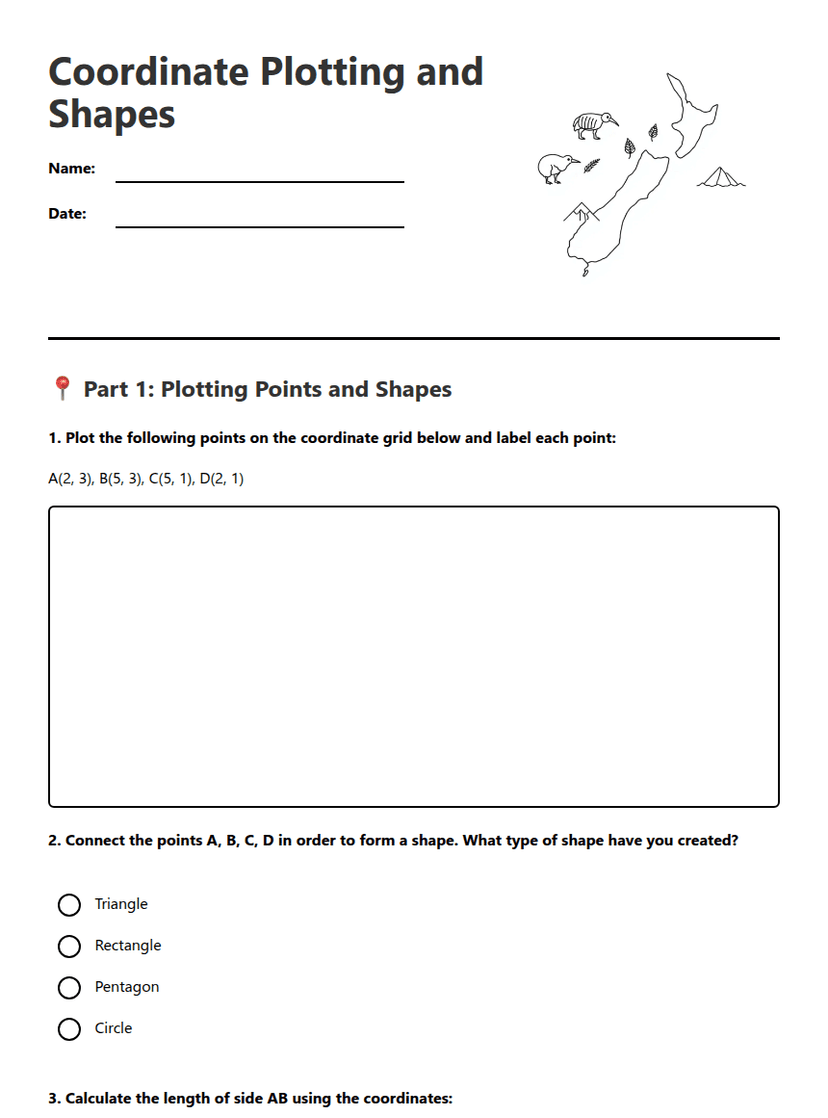 Coordinate Plotting and Shapes