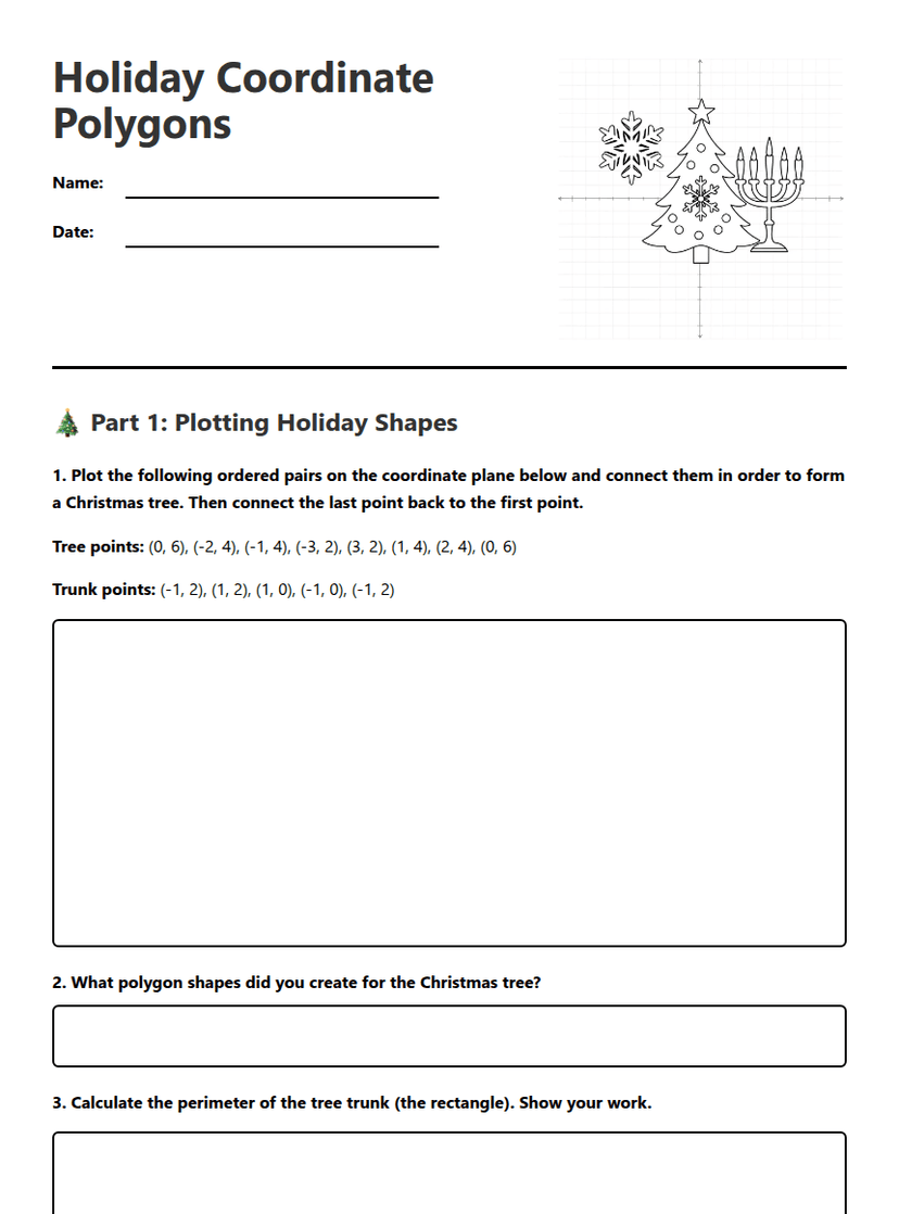 Holiday Coordinate Polygons