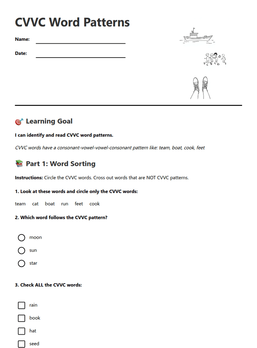 CVVC Word Patterns