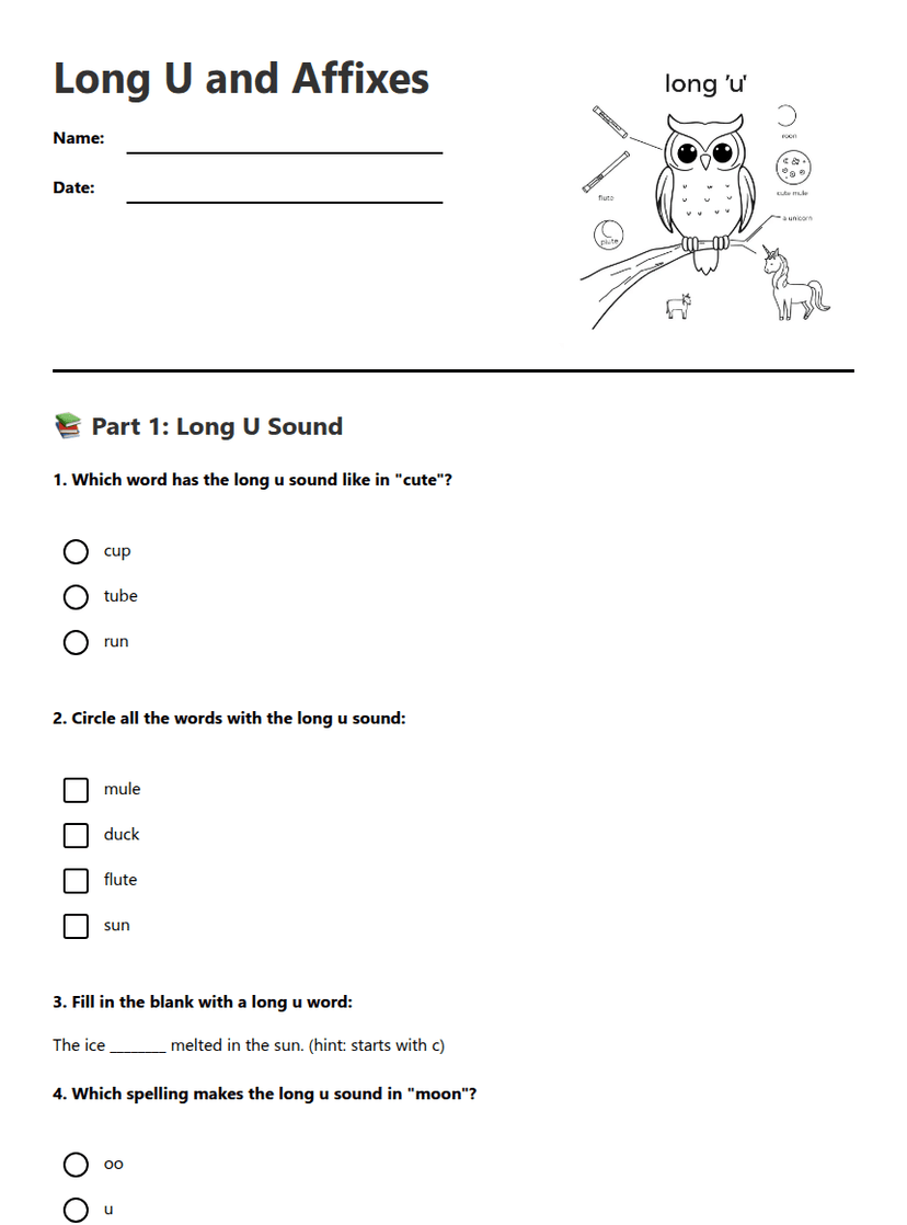 Long U and Affixes