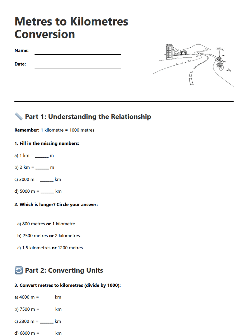 Metres to Kilometres Conversion