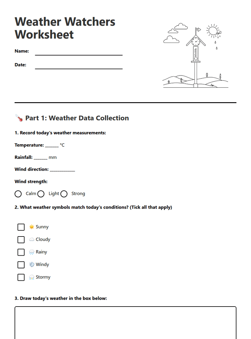 Weather Watchers Worksheet