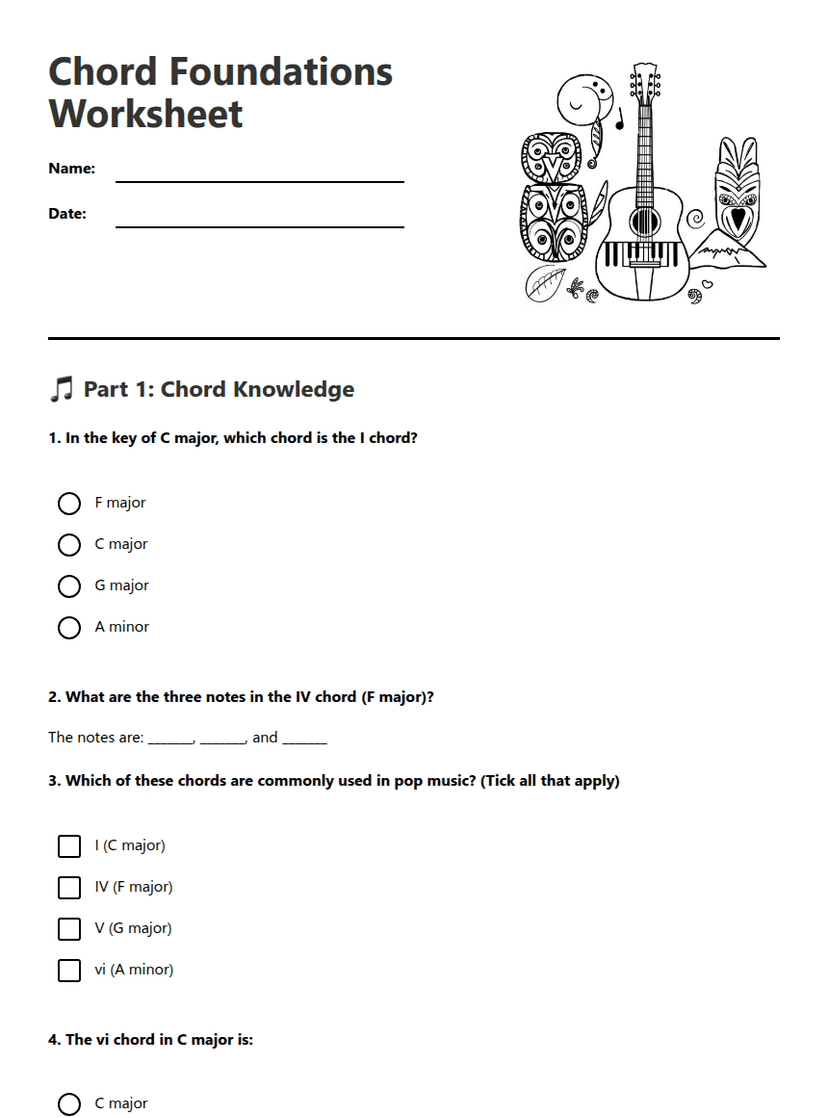 Chord Foundations Worksheet