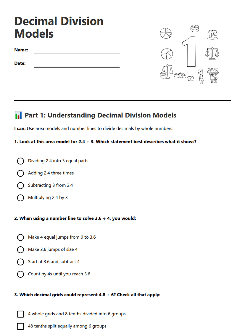 Decimal Division Models