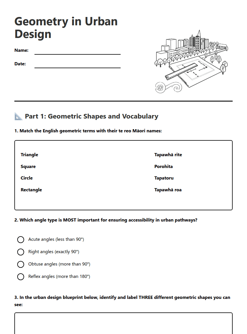 Geometry in Urban Design worksheet preview