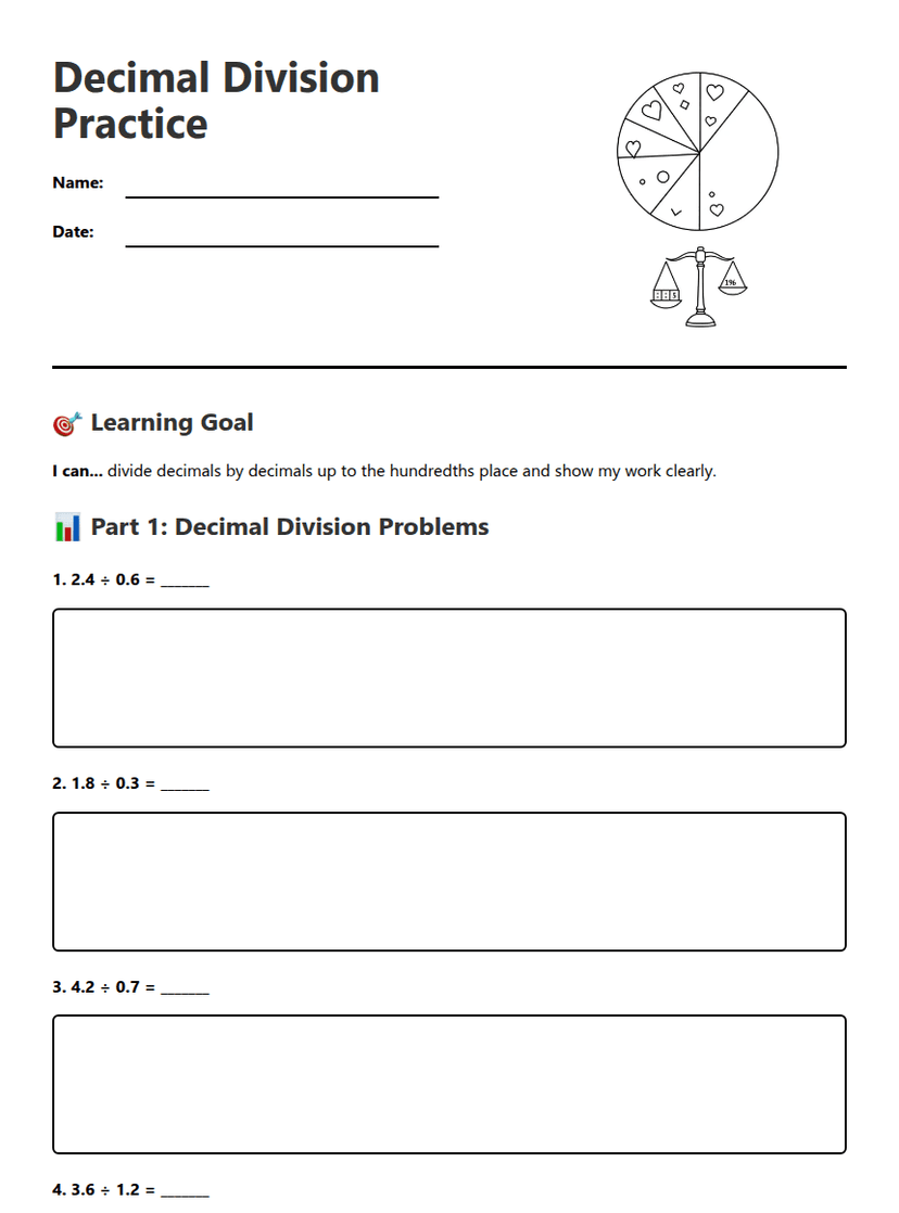 Decimal Division Practice