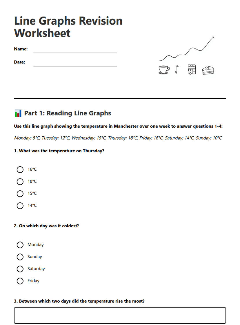 Line Graphs Revision Worksheet