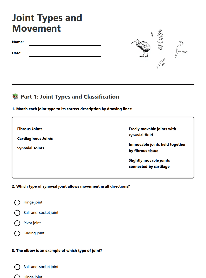 Joint Types and Movement