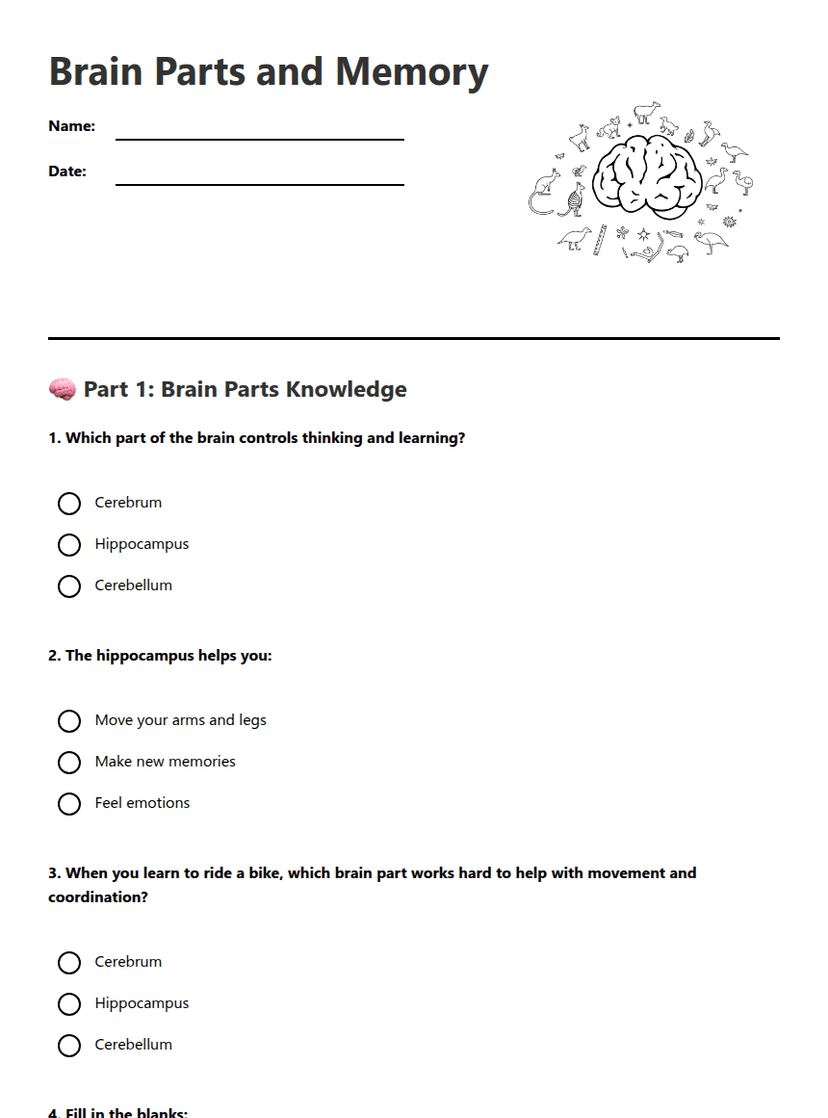 Brain Parts and Memory