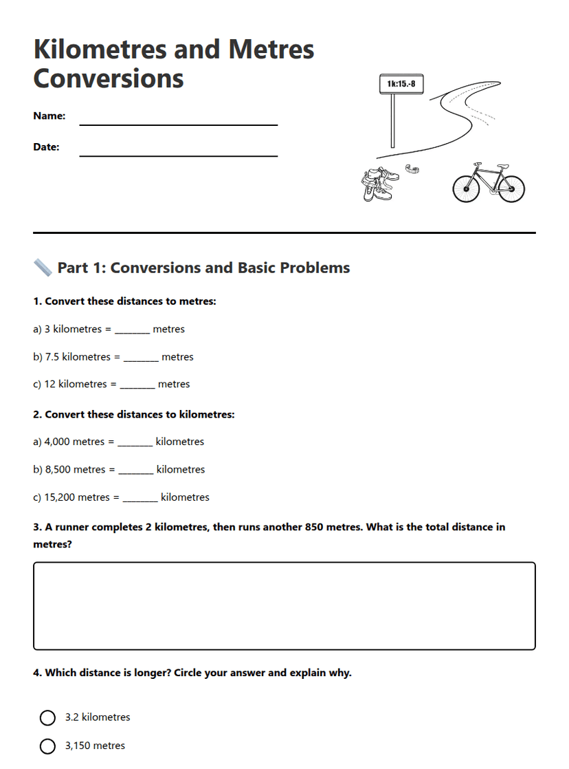 Kilometres and Metres Conversions