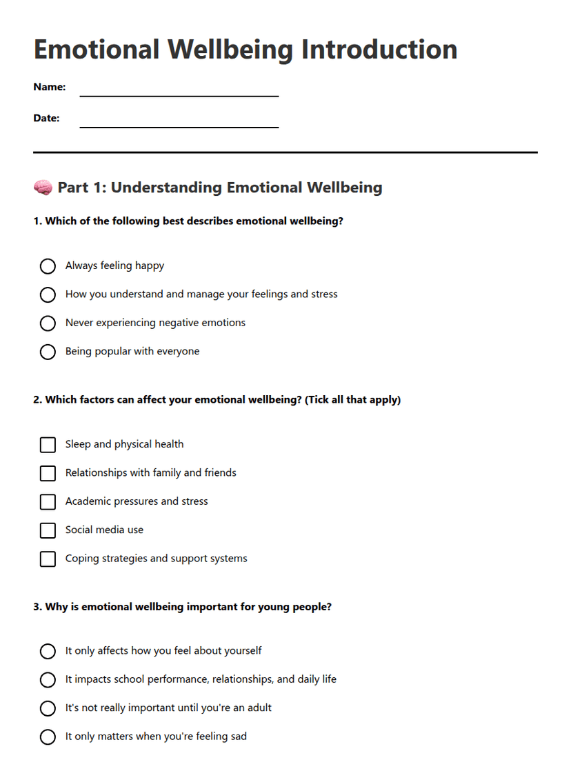 Emotional Wellbeing Introduction