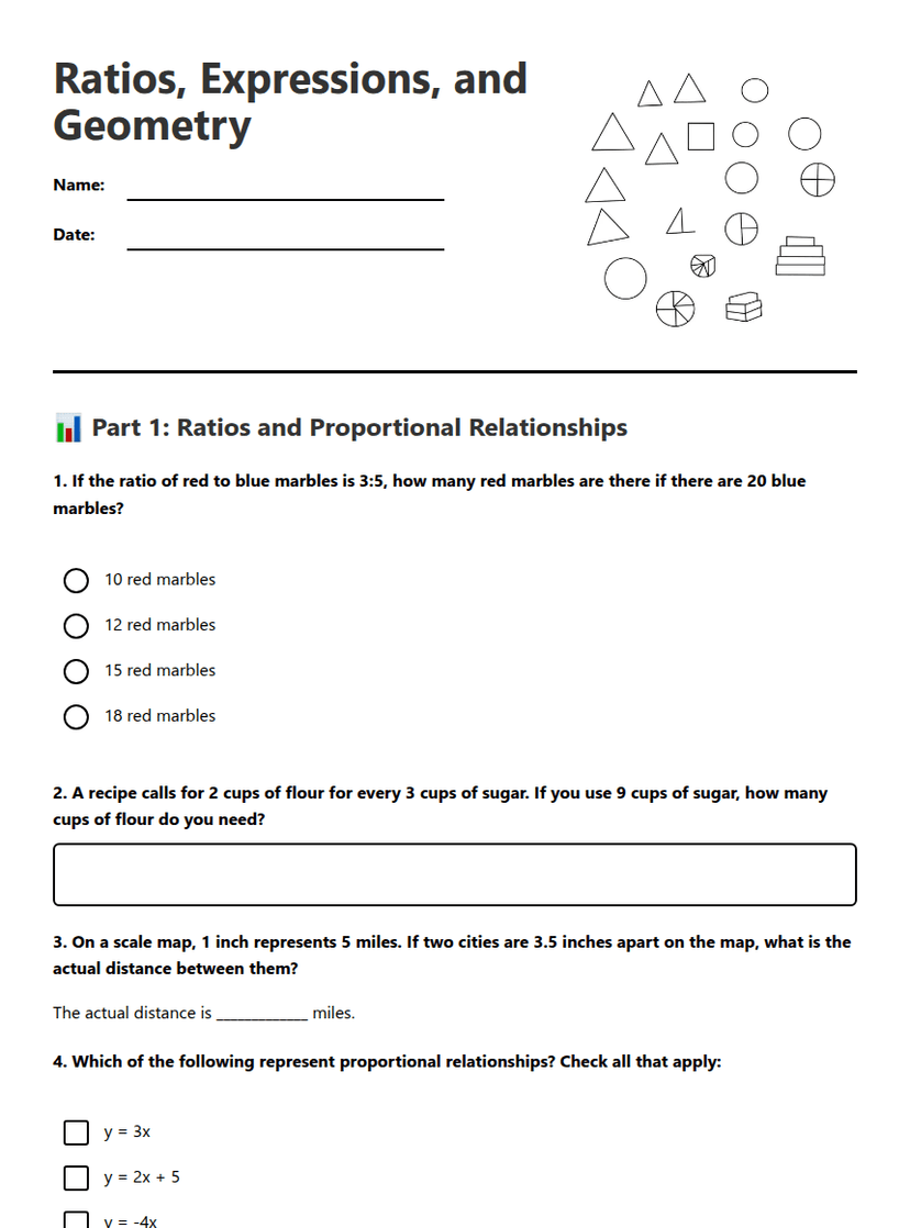 Ratios, Expressions, and Geometry