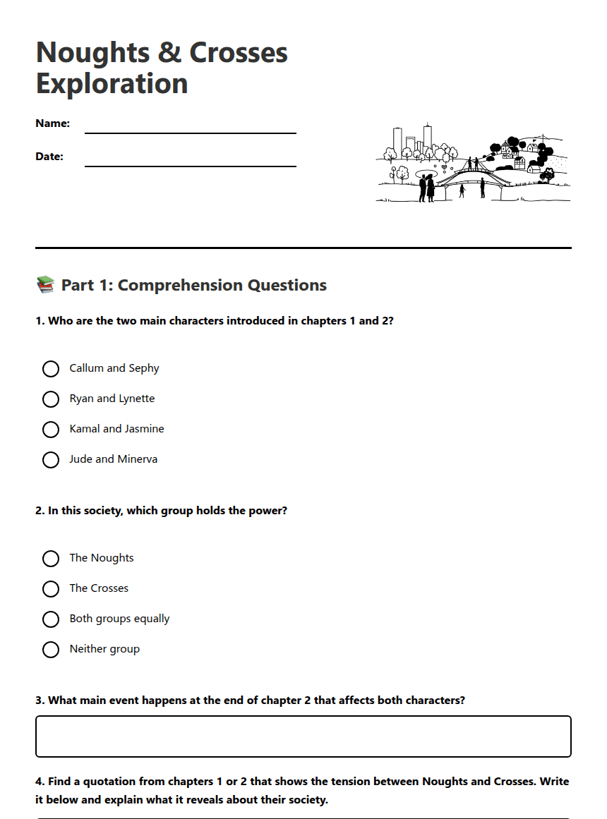 Noughts & Crosses Exploration worksheet preview