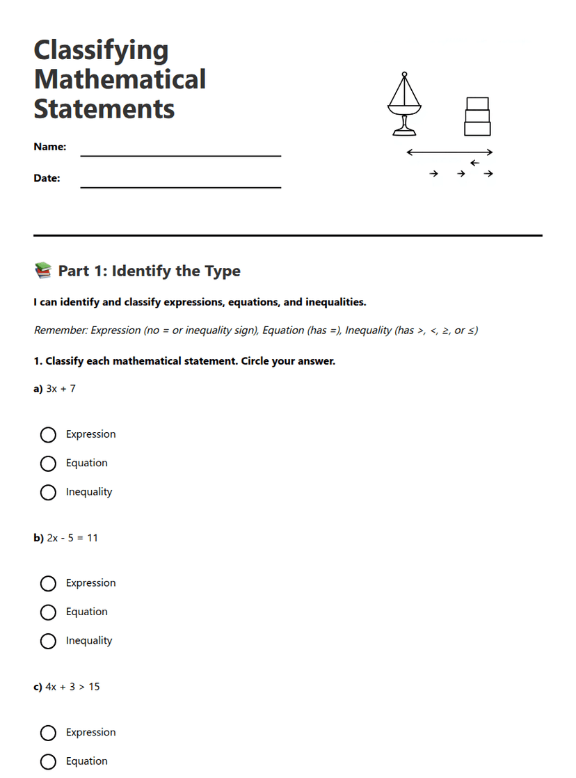 Classifying Mathematical Statements