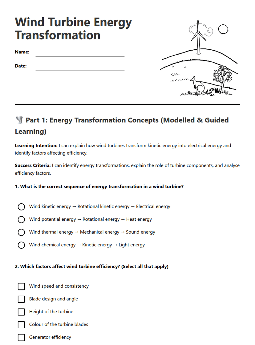 Wind Turbine Energy Transformation