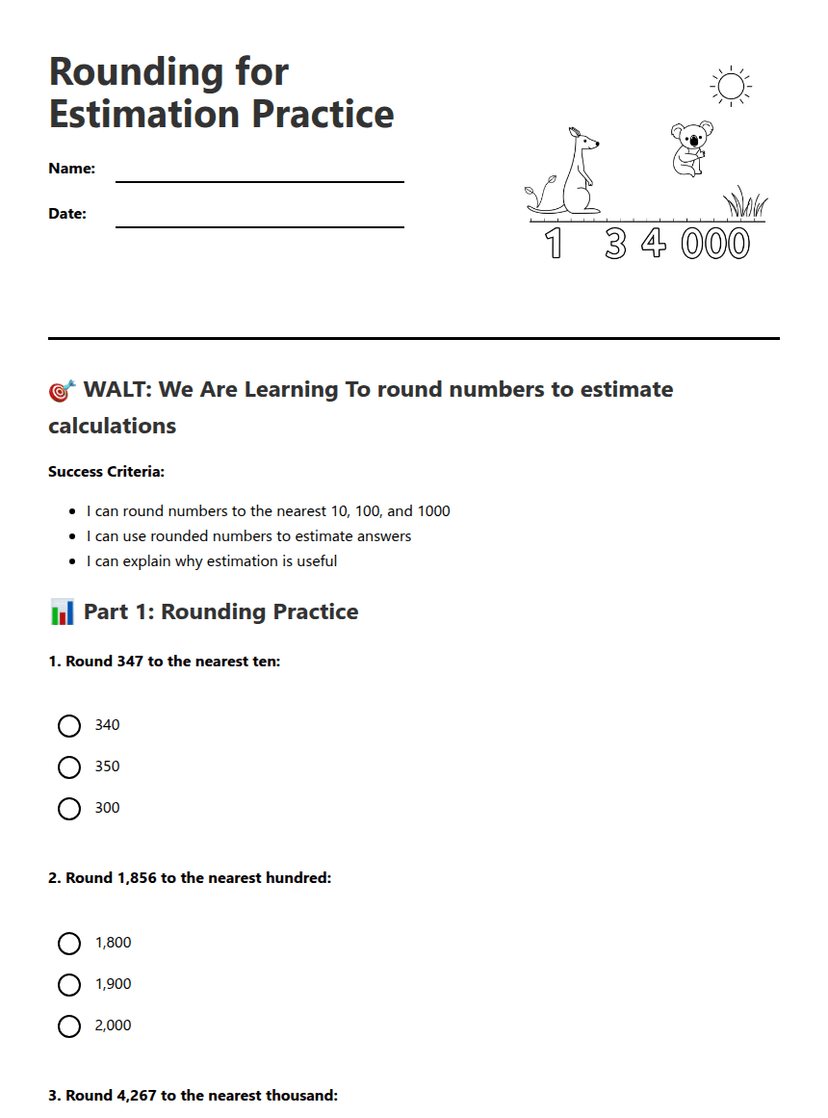 Rounding for Estimation Practice