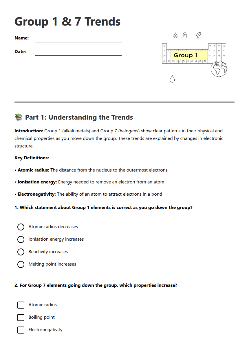 Group 1 & 7 Trends worksheet preview