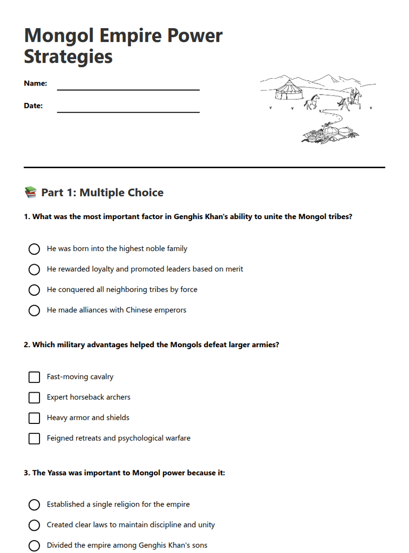 Mongol Empire Power Strategies