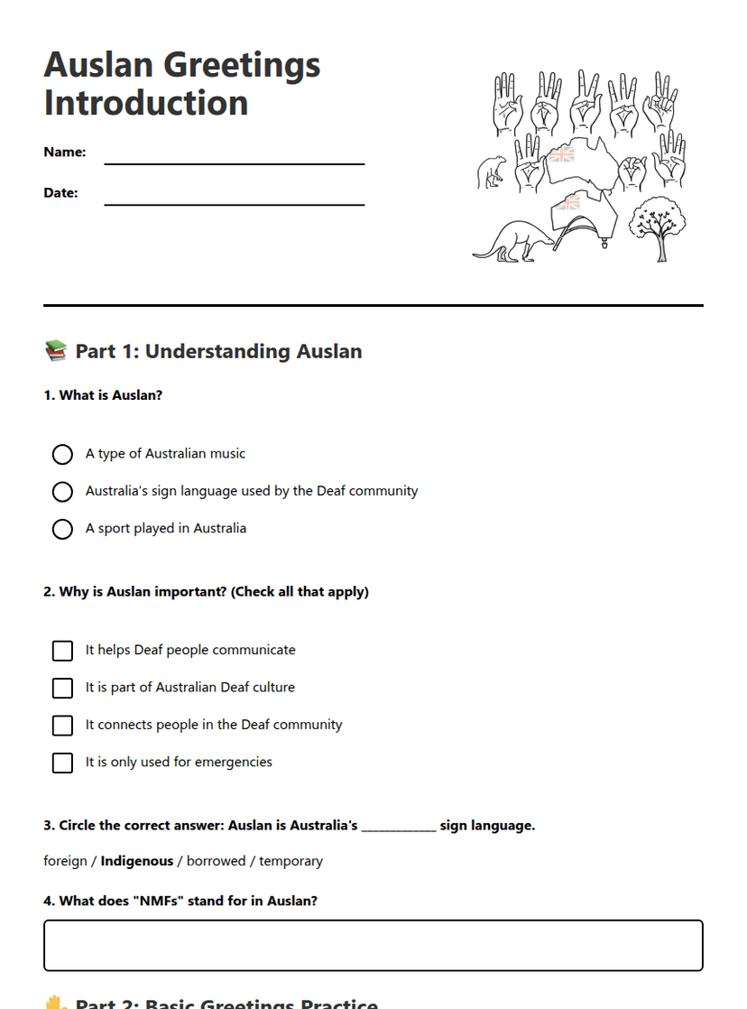 Auslan Greetings Introduction