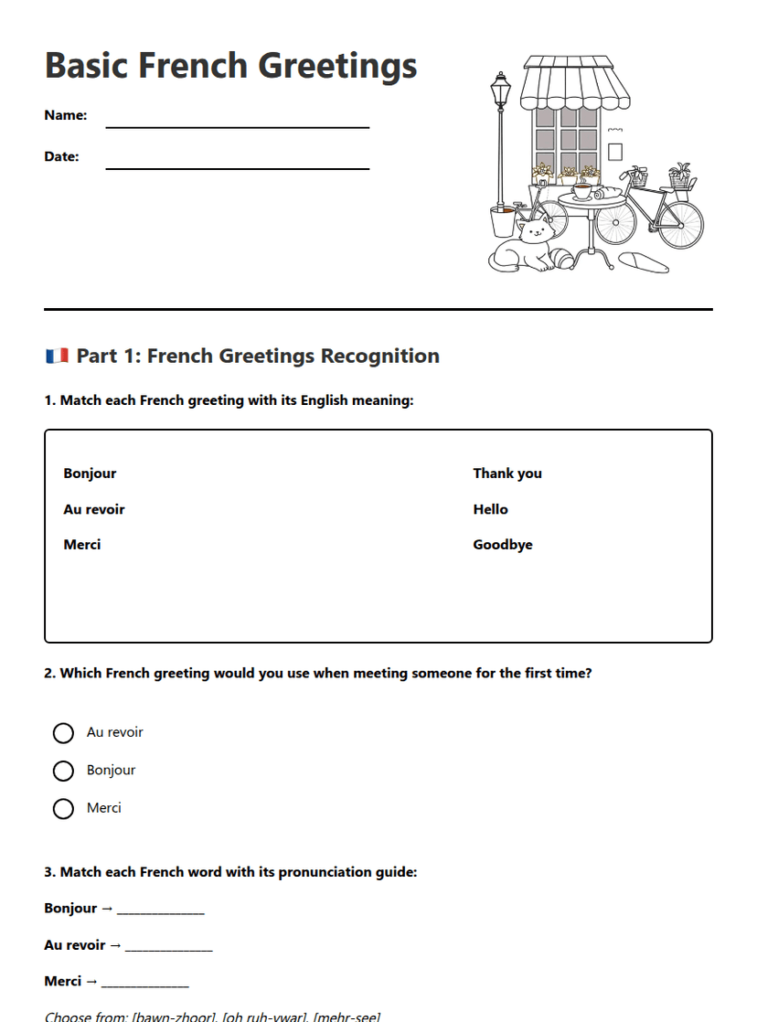 Basic French Greetings