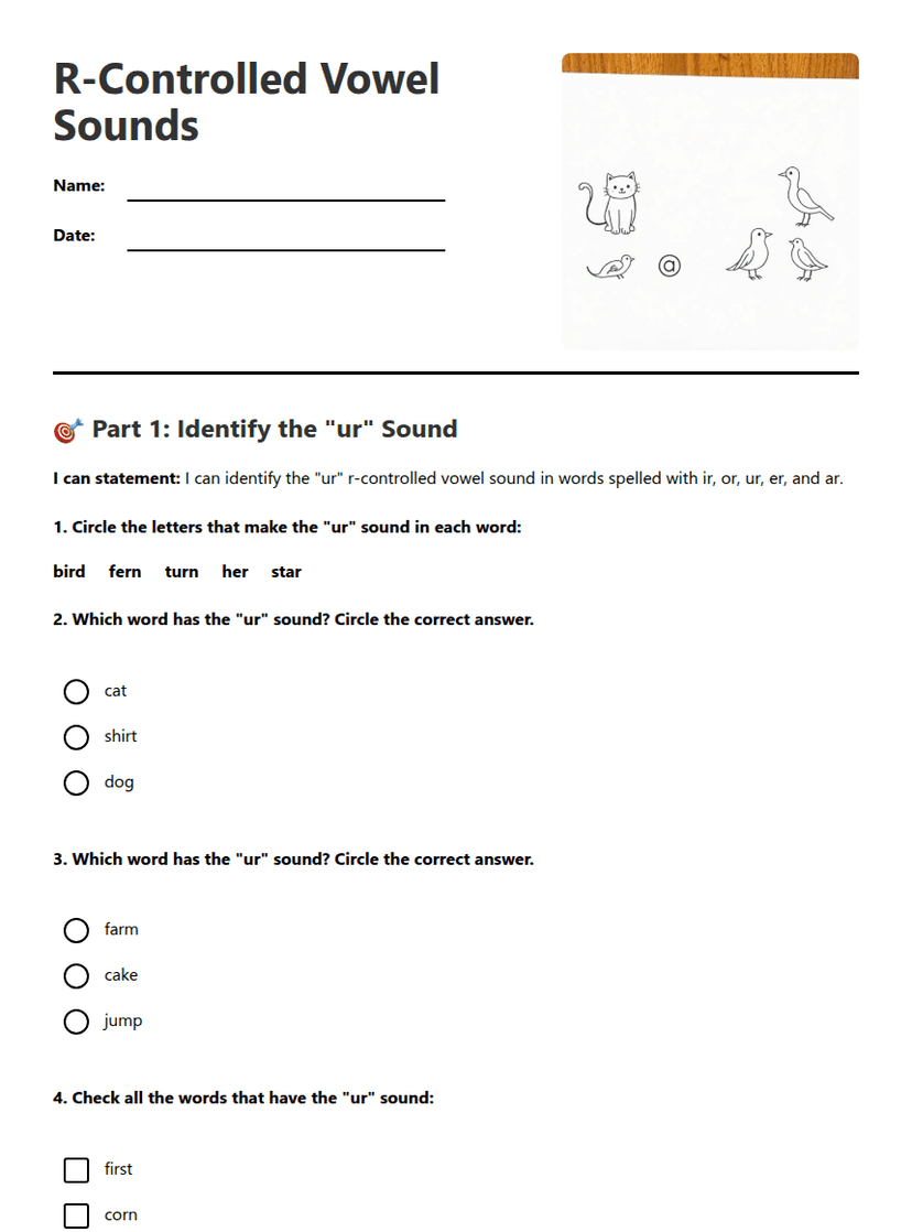 R-Controlled Vowel Sounds