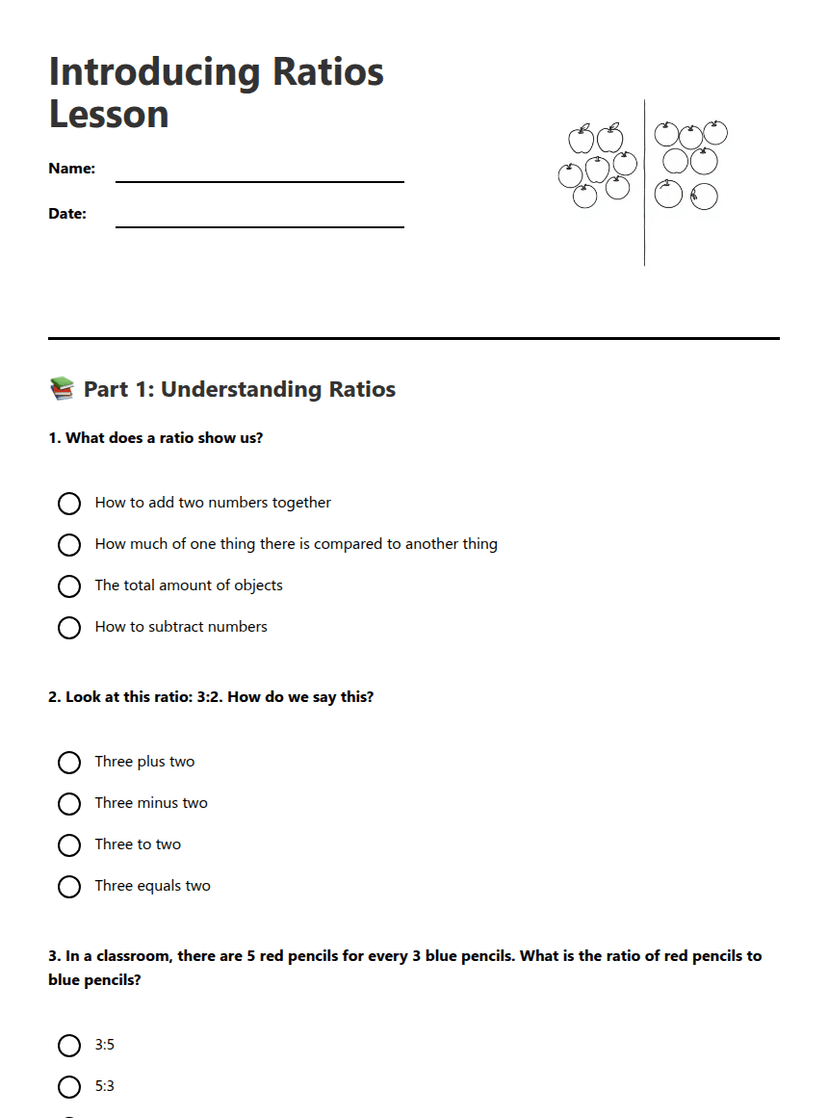 Introducing Ratios Lesson