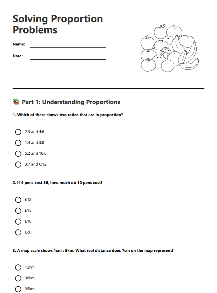 Solving Proportion Problems