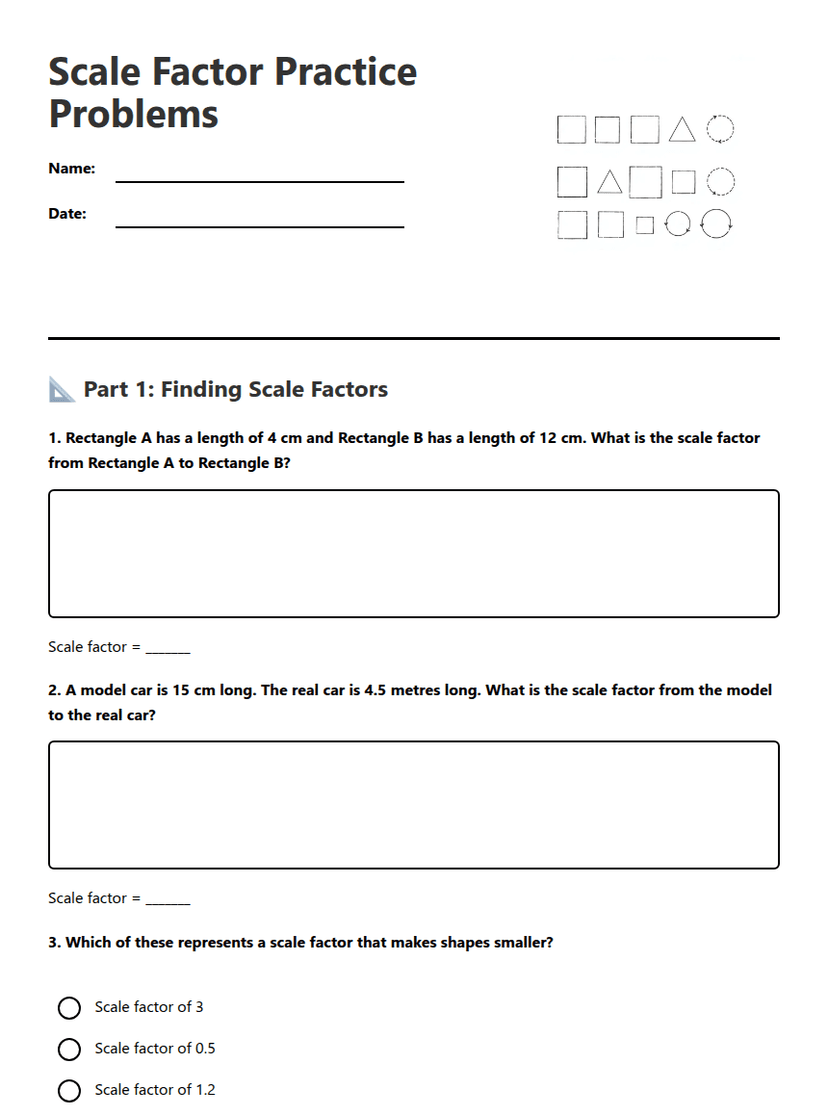Scale Factor Practice Problems