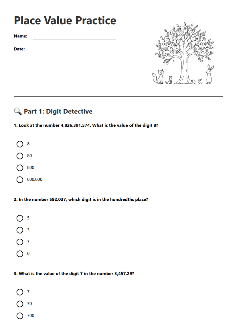 Place Value Practice